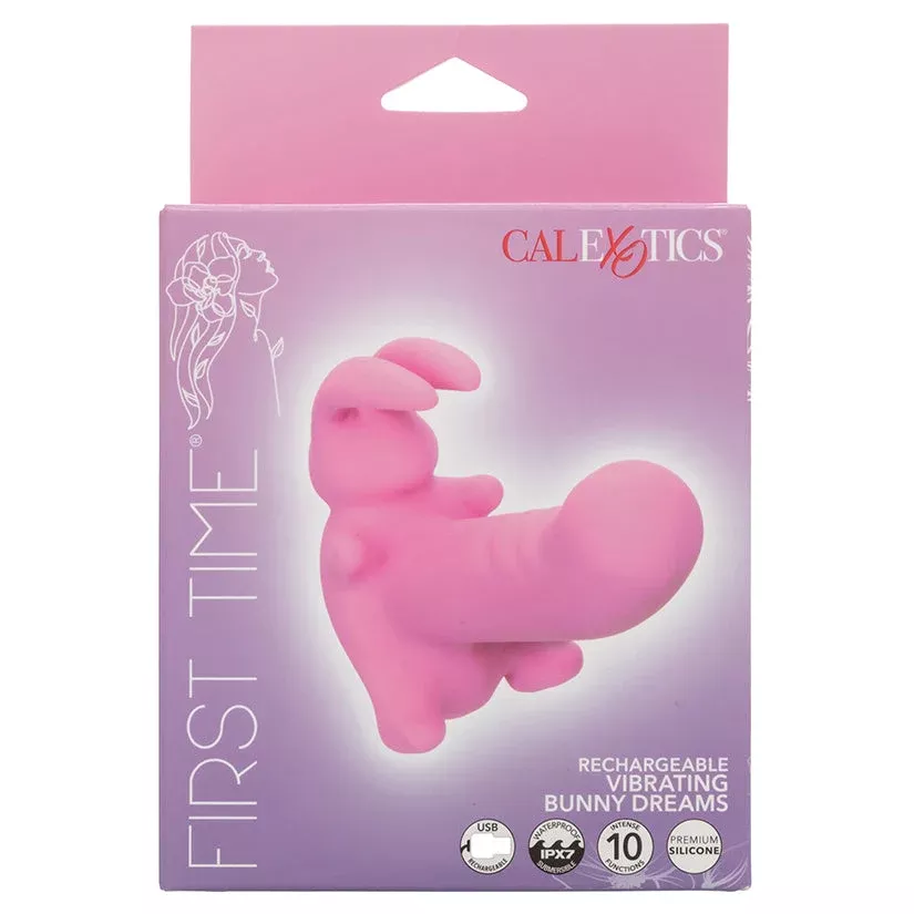 10-Function Waterproof Rechargeable Vibrating Bunny Massager with Contoured Shaft