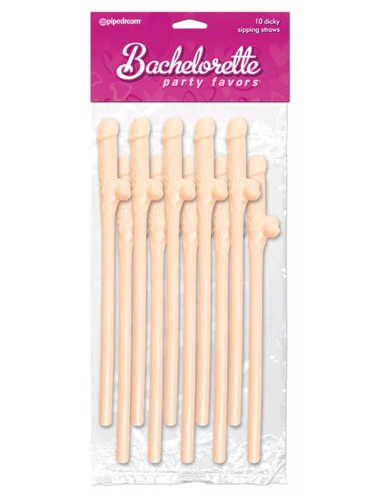 10 pecker straws - Nude