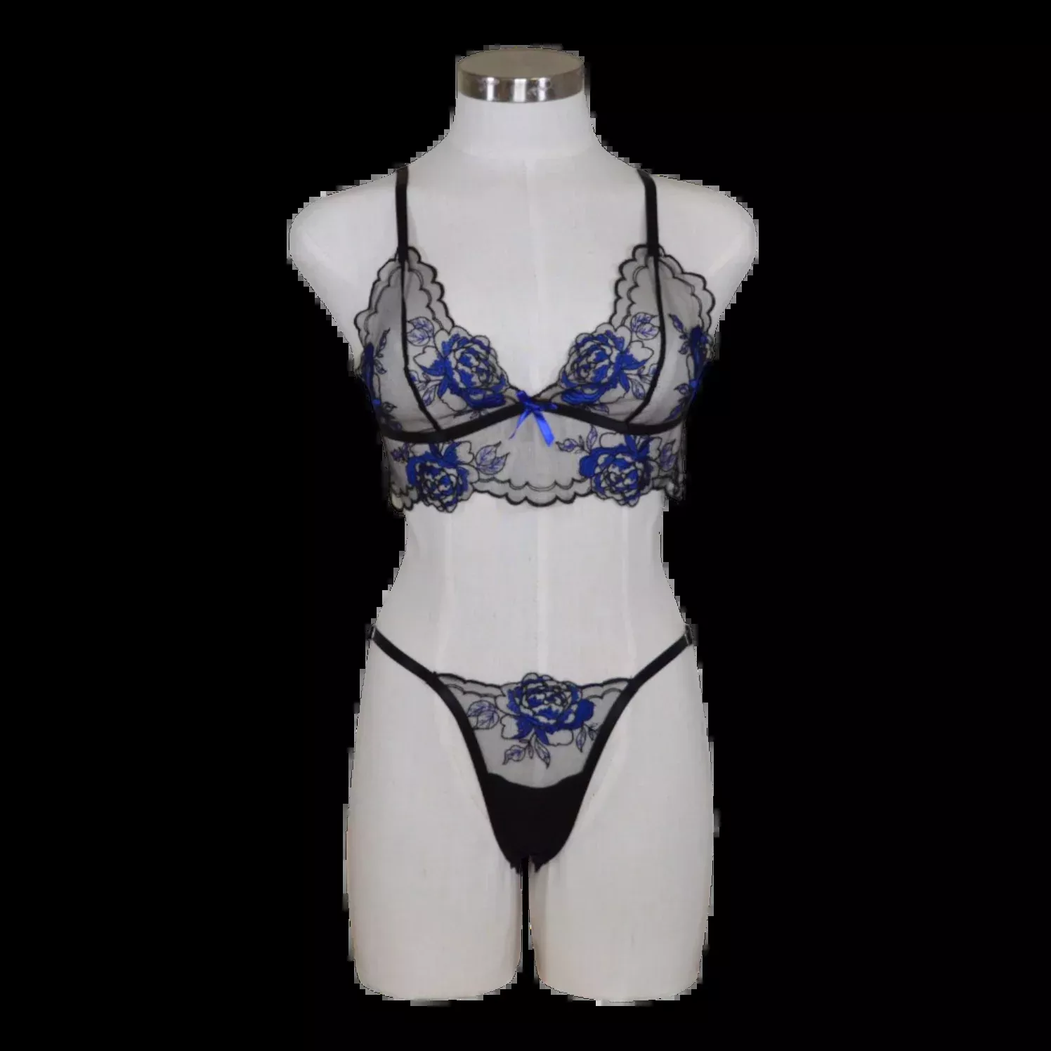 1037Metallic Peony Bralette Set