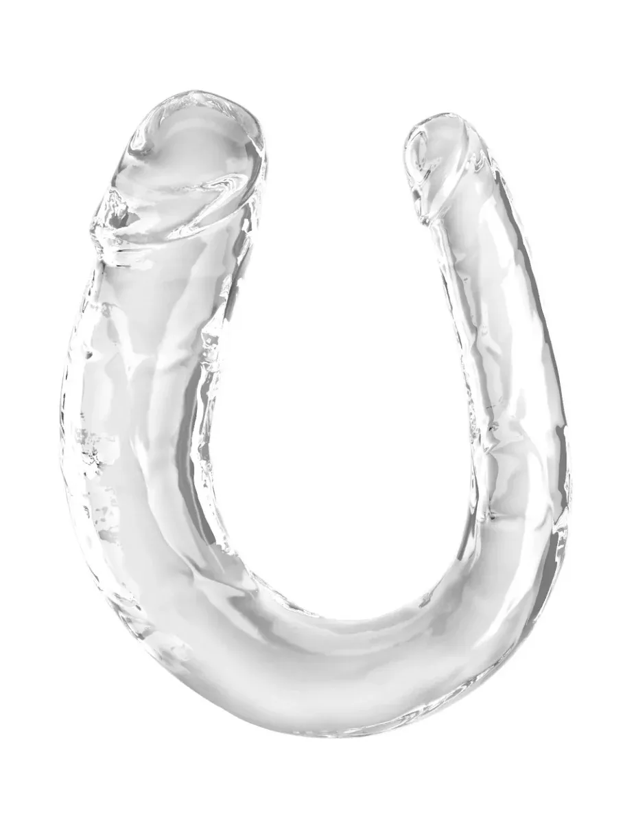 13in Medium Double Trouble Dildo - KING COCK CLEAR