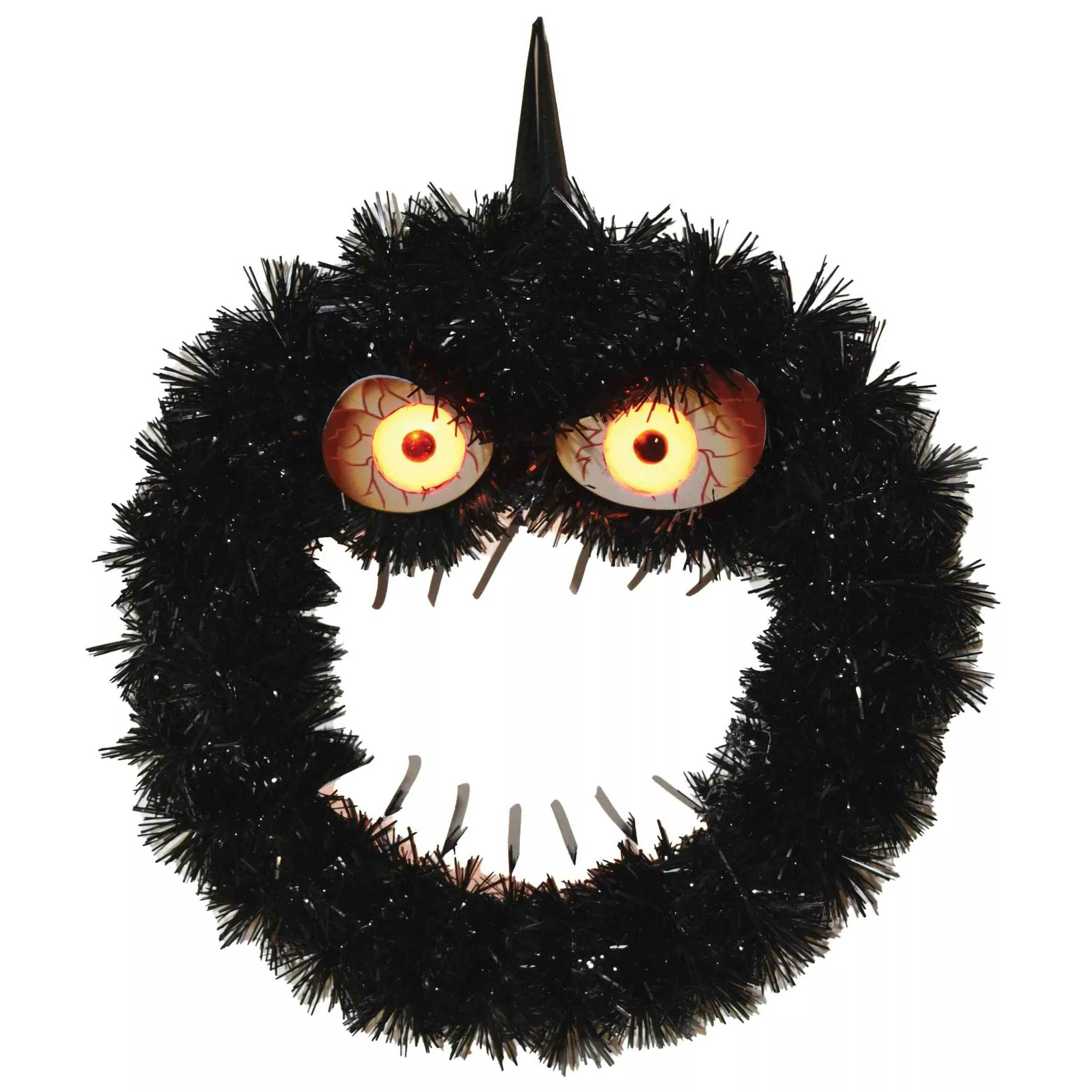 15.7"Creepy Light Up Wreath with Eyes