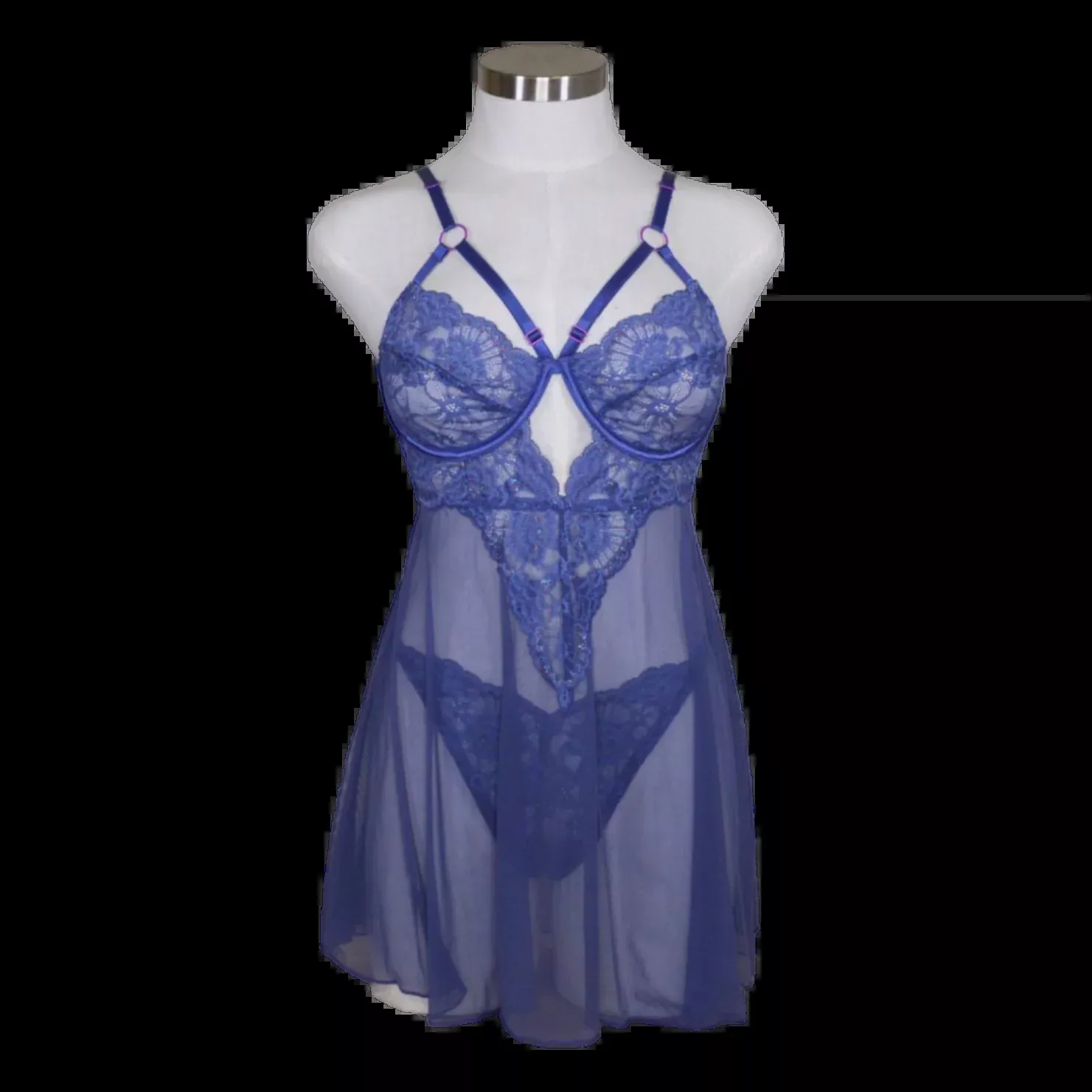26105 Twilight Lace & Mesh Babydoll