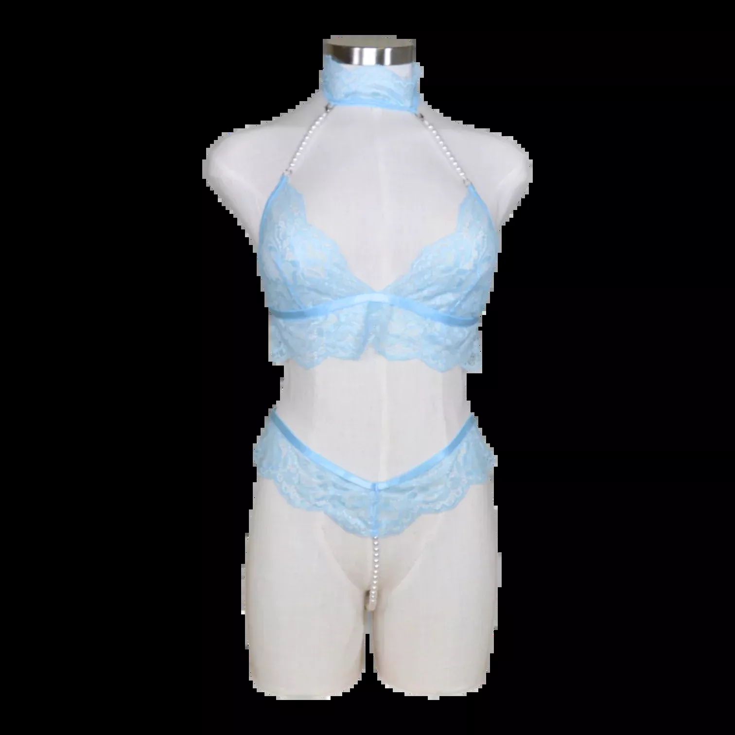 2638 Halter Bralette Pearl Set