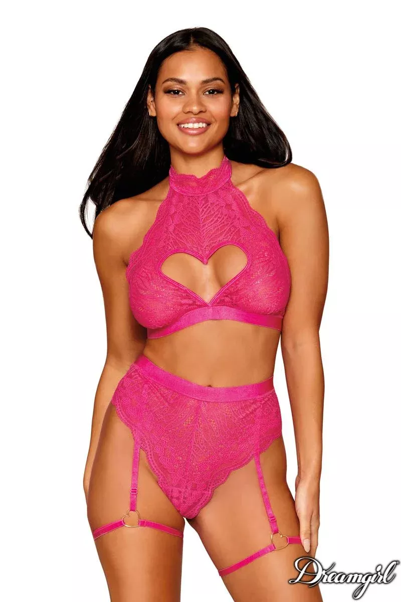 2PC Heart Lace Set