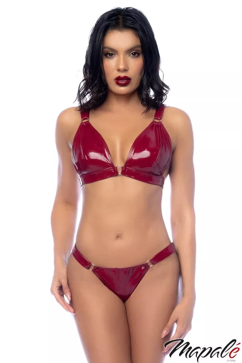 2Pc Wet Look Set with Rings