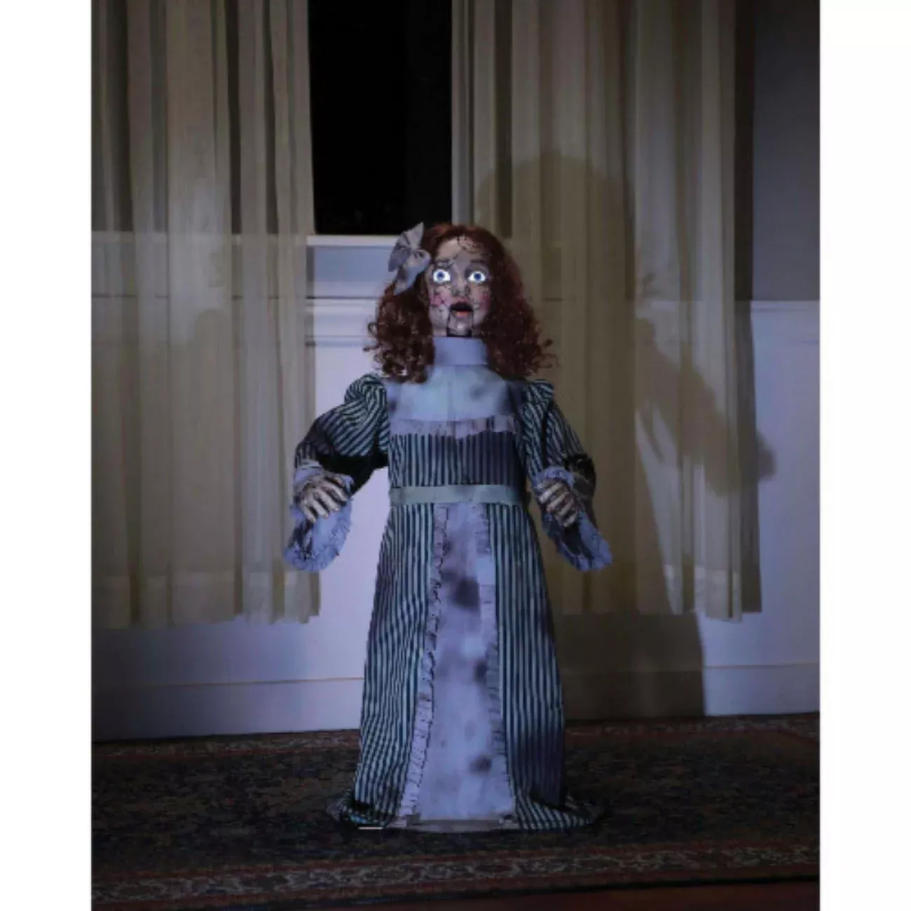 36" Creepy Talking Vintage Doll Animated Prop