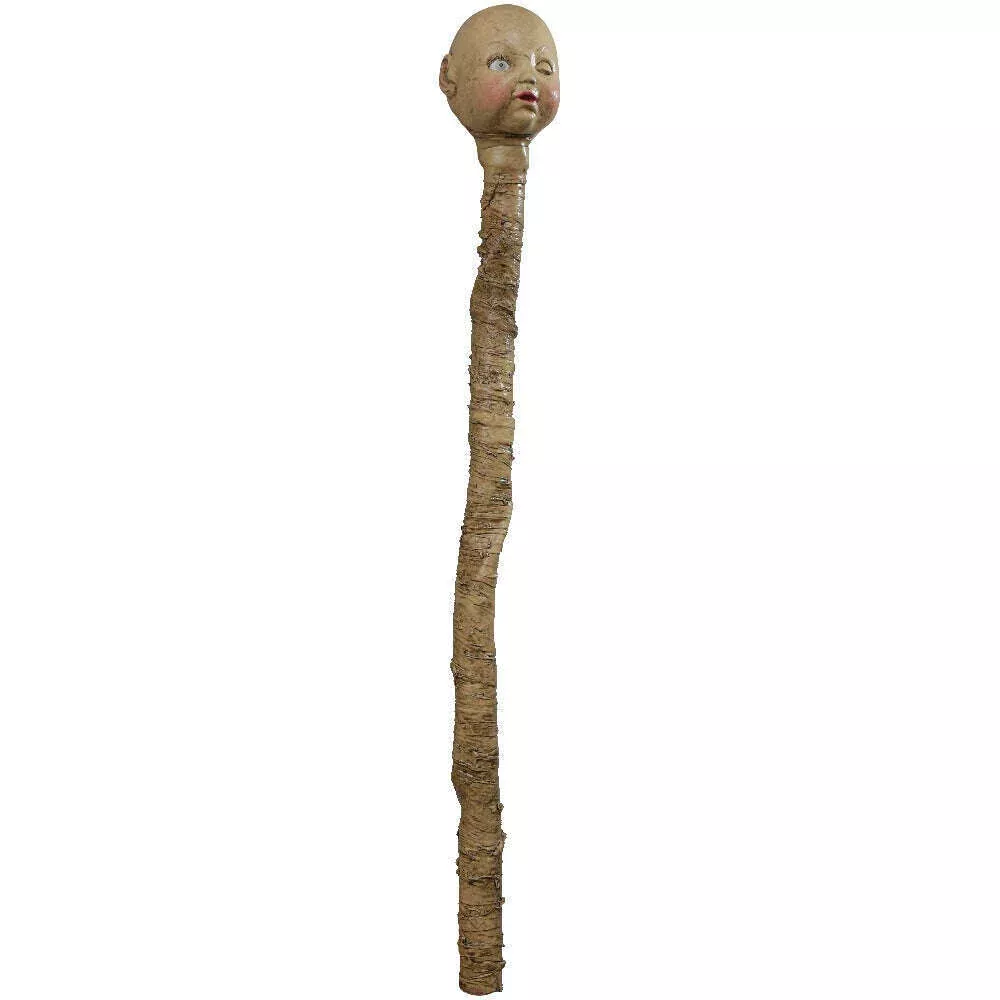 47" Deluxe Creepy Doll Head Staff