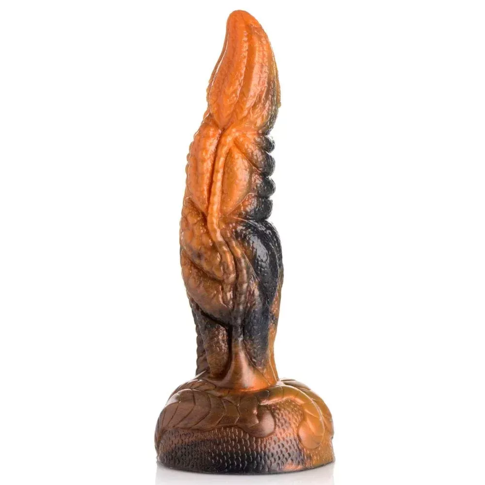 6.5" Ravager Rippled Tentacle Silicone Dildo - Tiger's Eye