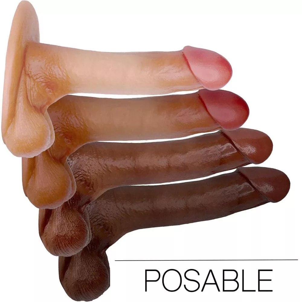6.5" SoReal Posable Plus - Floating Balls Realistic Dual Density Dildo