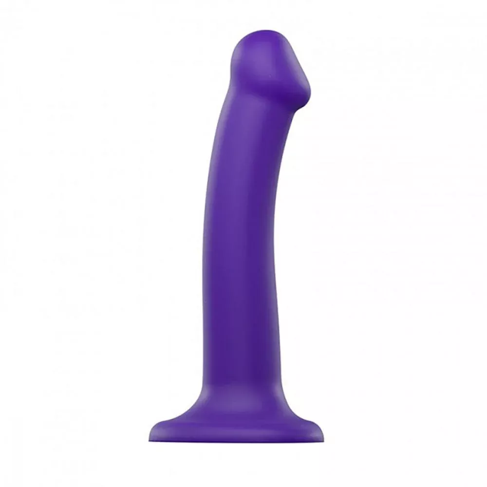 6.5" Strap-On-Me Silicone Dual Density Posable Dildo - Purple - Medium