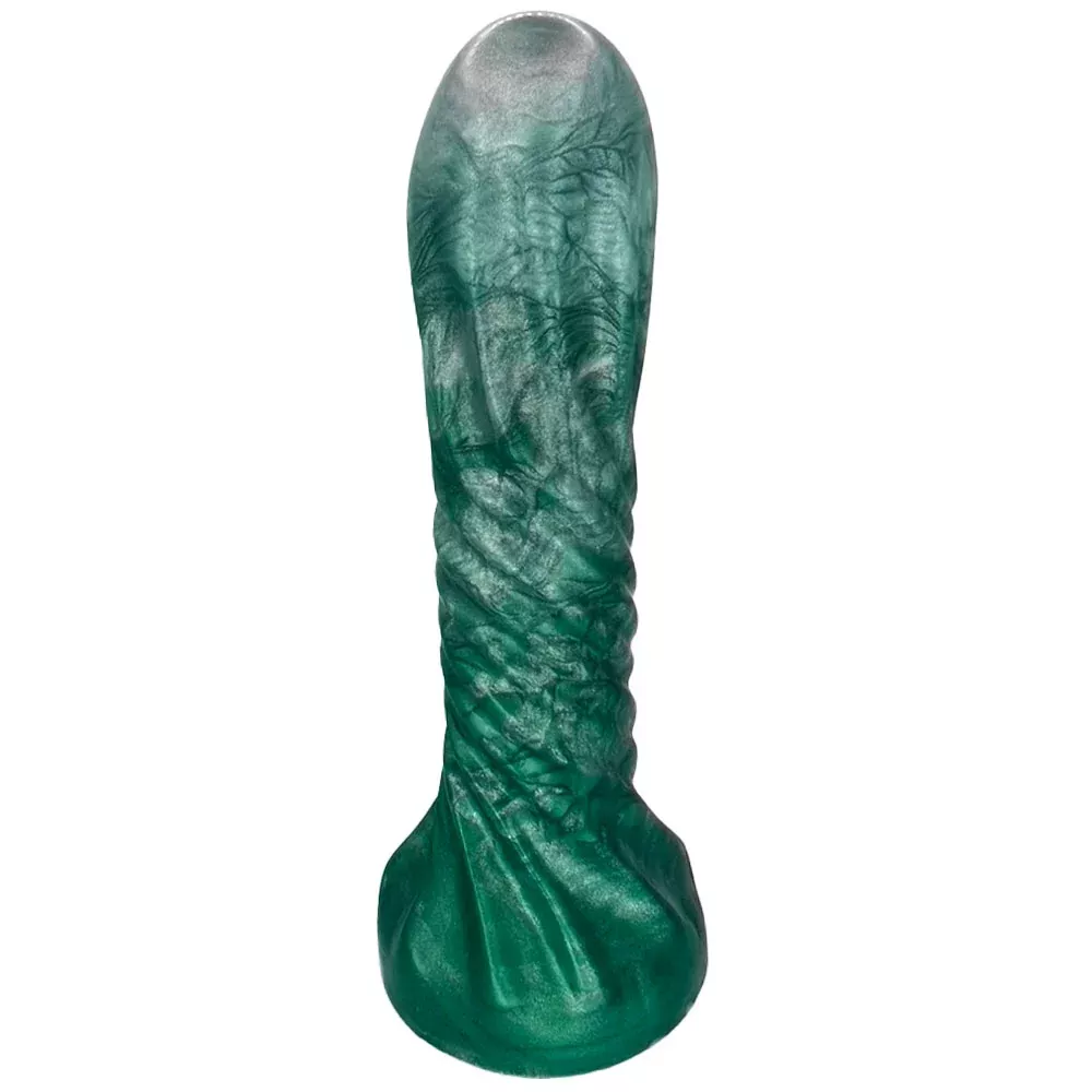 6.75" Helios Spiral Silicone Dildo - Pearl Emerald