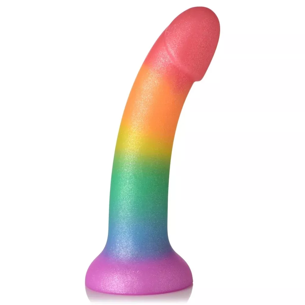 6" Simply Sweet Rainbow Shimmer Silicone Dildo