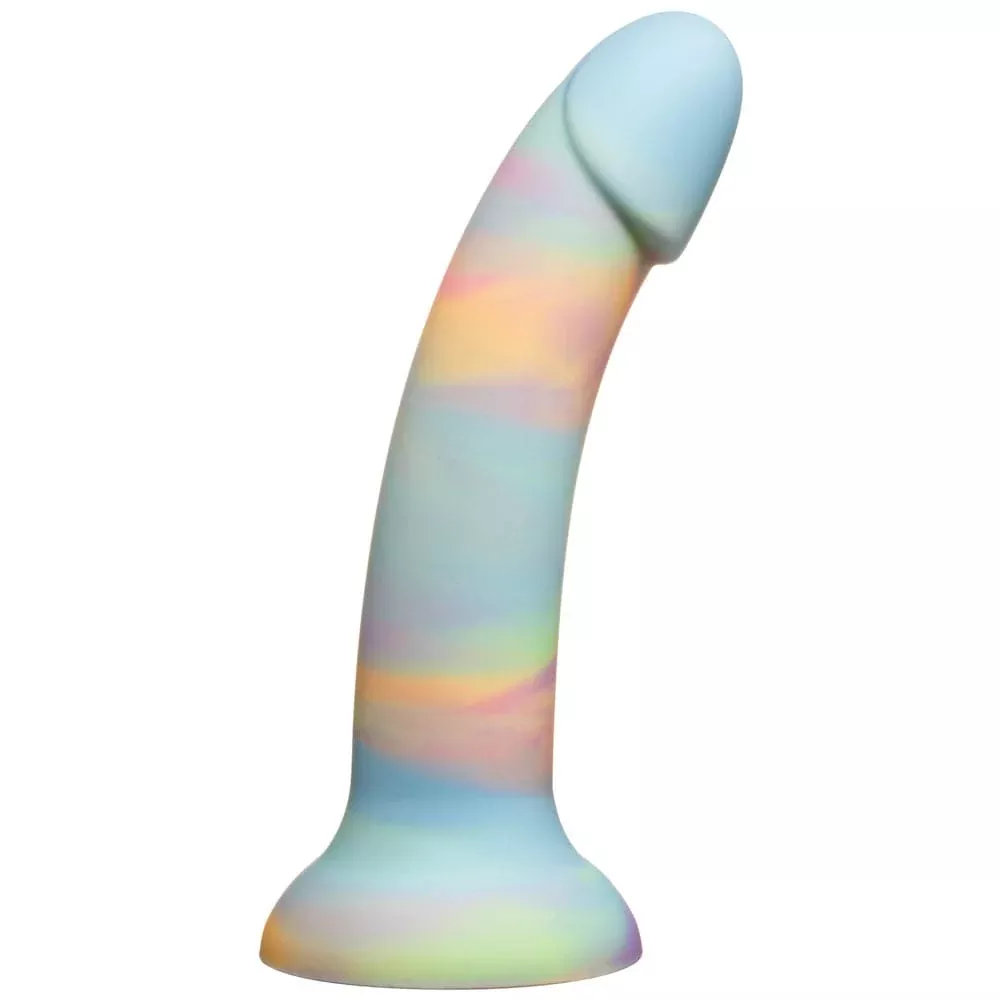 6" Sol Cloud Nine Suction Cup Silicone Dildo - Blue Swirl