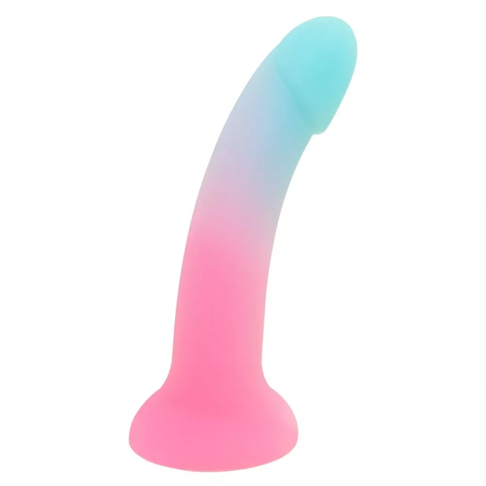 6" Sol Silicone Dildo - Pink & Blue Sweet Tart