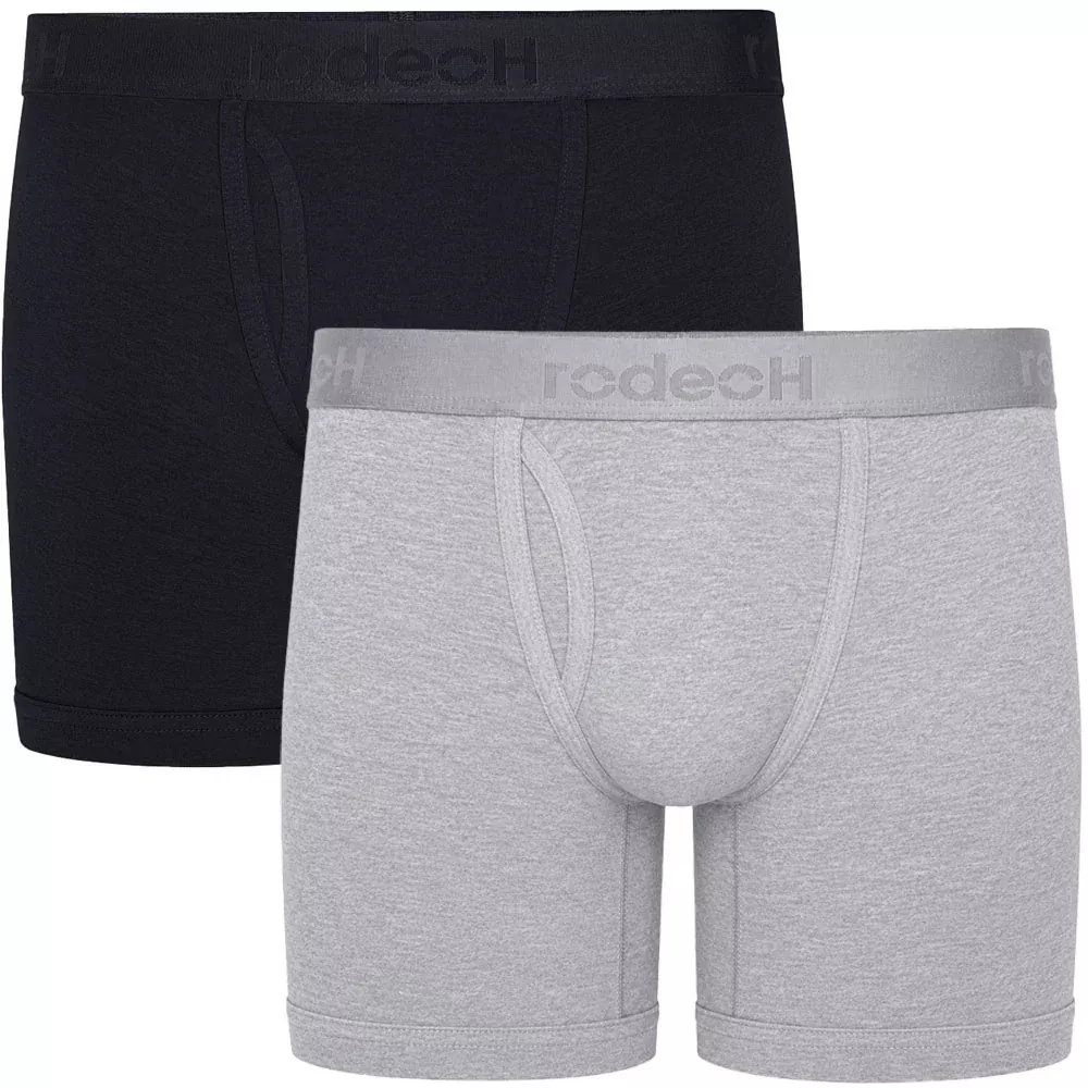 6" Top Loading Boxer Packing Underwear 2 Pack - Black & Light Gray - Multipack