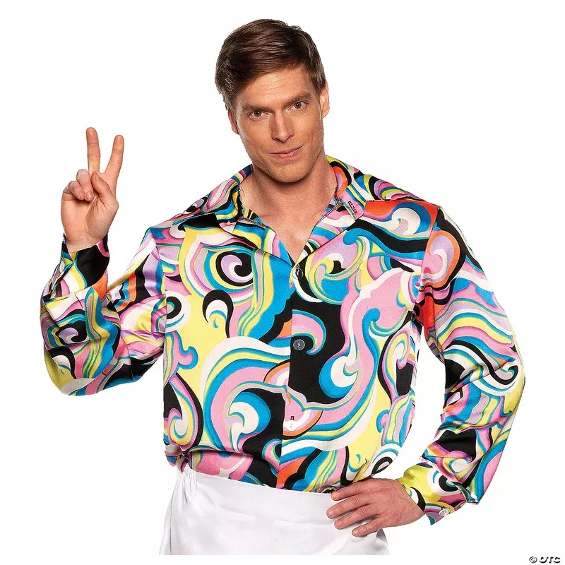 60's Far Out Trippy Button Up Men's Shirt