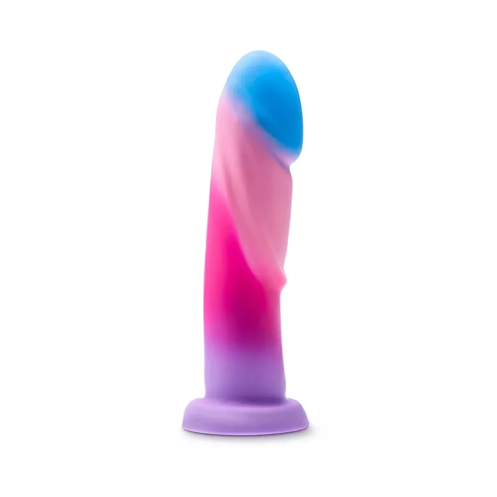 7.25" Borealis Dreams Cotton Candy Silicone Suction Base Dildo