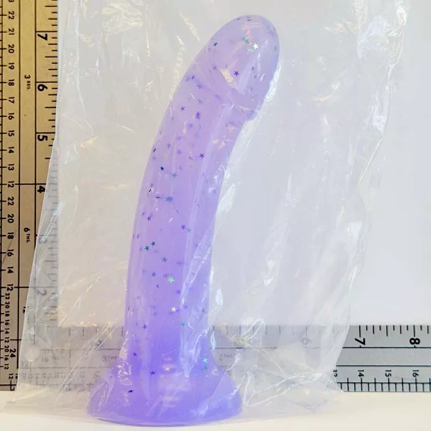 7.5" Lavender Stars Silicone Dildo | Vault Sample