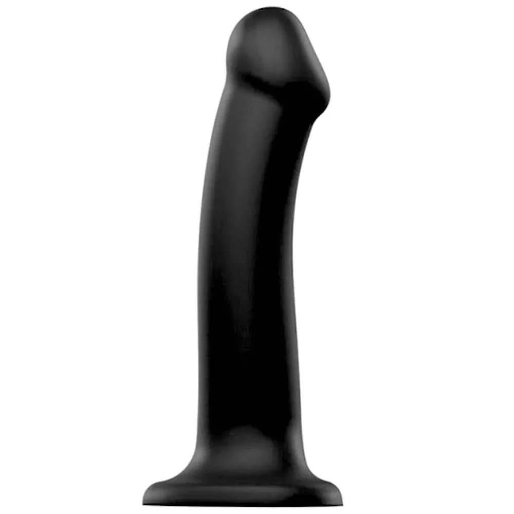 7.5" Strap-On-Me Silicone Dual Density Posable Dildo - Black - XL