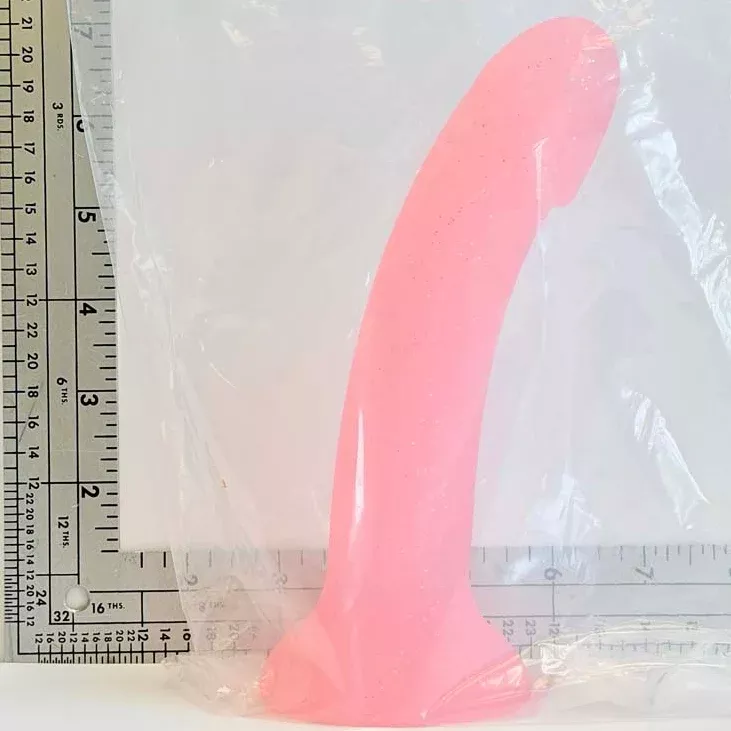 7" Blush Glitter Silicone Dildo | Vault Sample