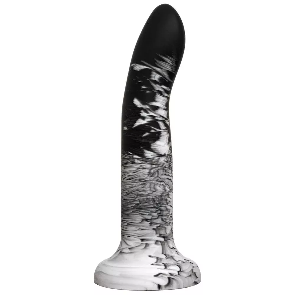 7" Rory Flurry Swirl Silicone Dildo -Black and White