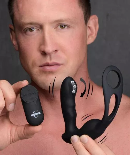 7-Speed Prostate Stimulator With Vibrations - Cock And Ball Harness For Intense Pleasure
