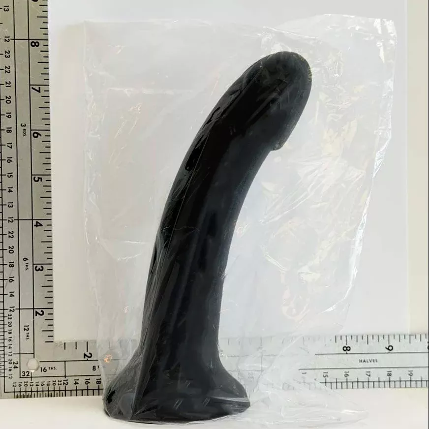 8" Jet Black Silicone Dildo | Vault Sample