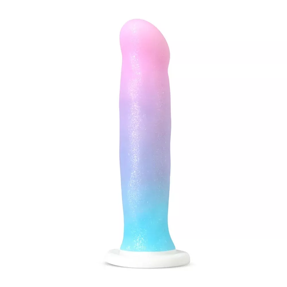 8" Lucky Ombre Shimmer Silicone Suction Base Dildo