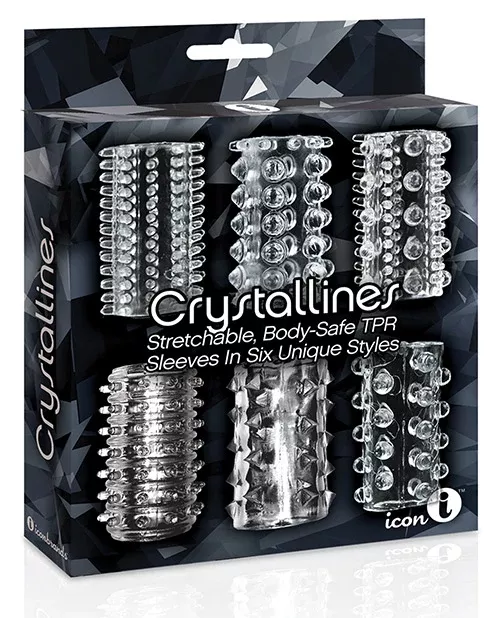 The 9's Crystalline TPR Cock Sleeve 6 Pack Clear