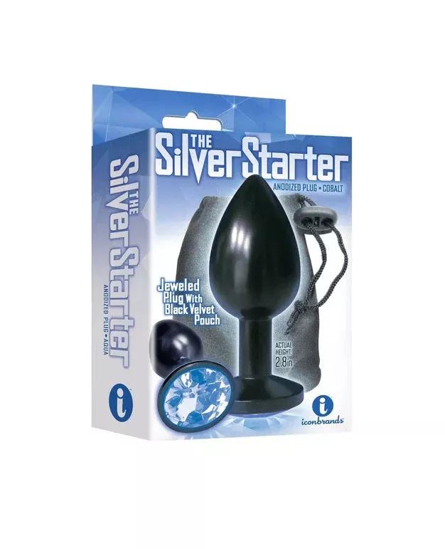 The 9's, The Silver Starter, Bejeweled Anodized Stainless Steel Plug
