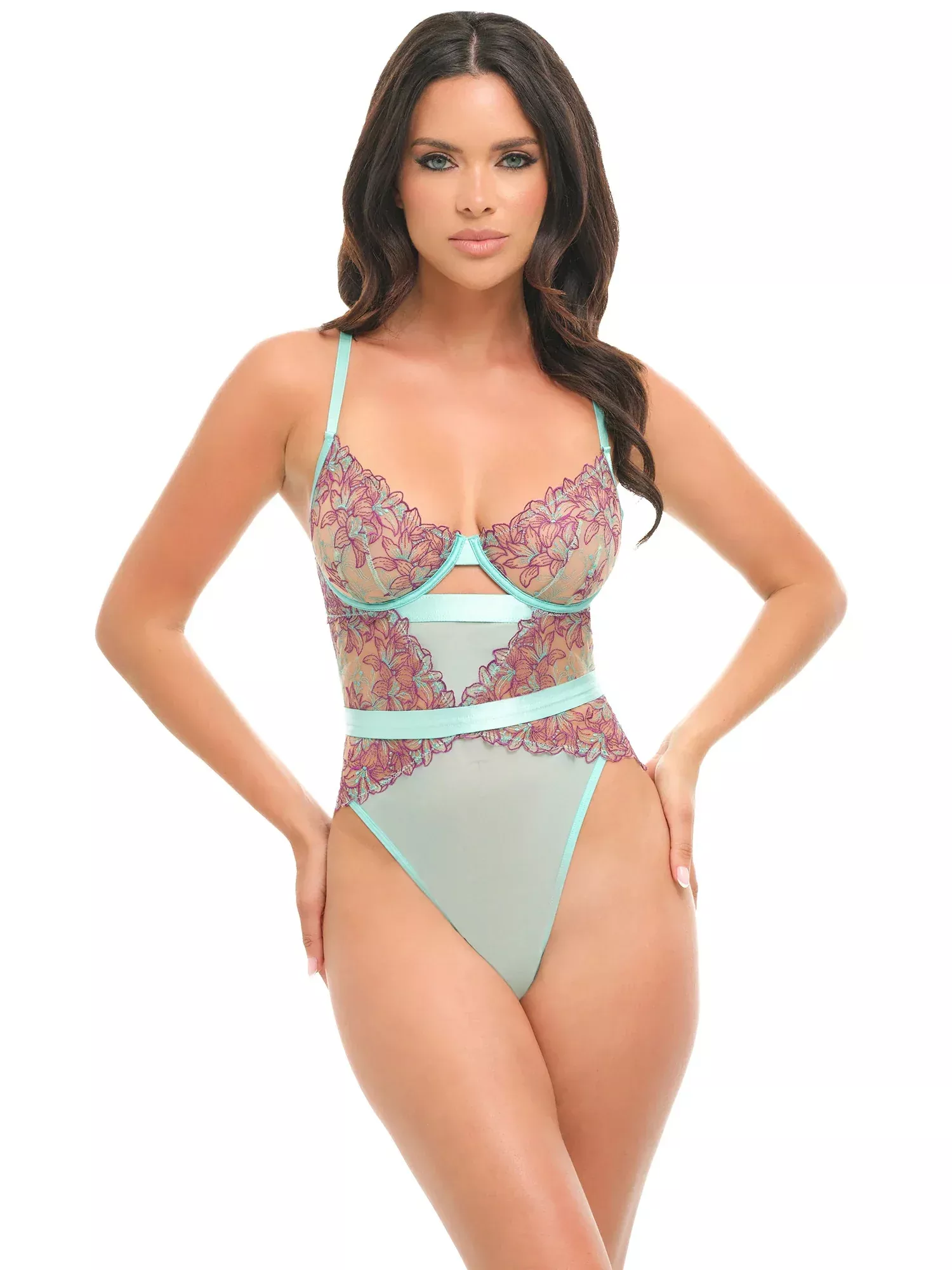 Adaline Embroidered Mesh Teddy