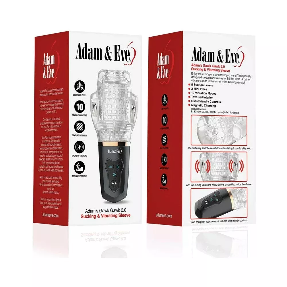 Adam & Eve Adam's Gawk Gawk 2.0 Sucking & Vibrating Sleeve