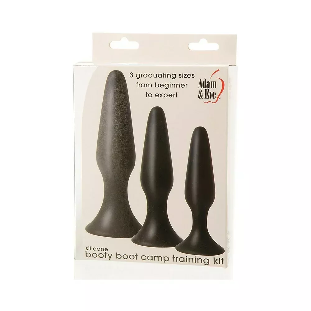 Adam & Eve Anal Plug Training Kit - 3 Graduated Silicone Butt Plugs for Beginners