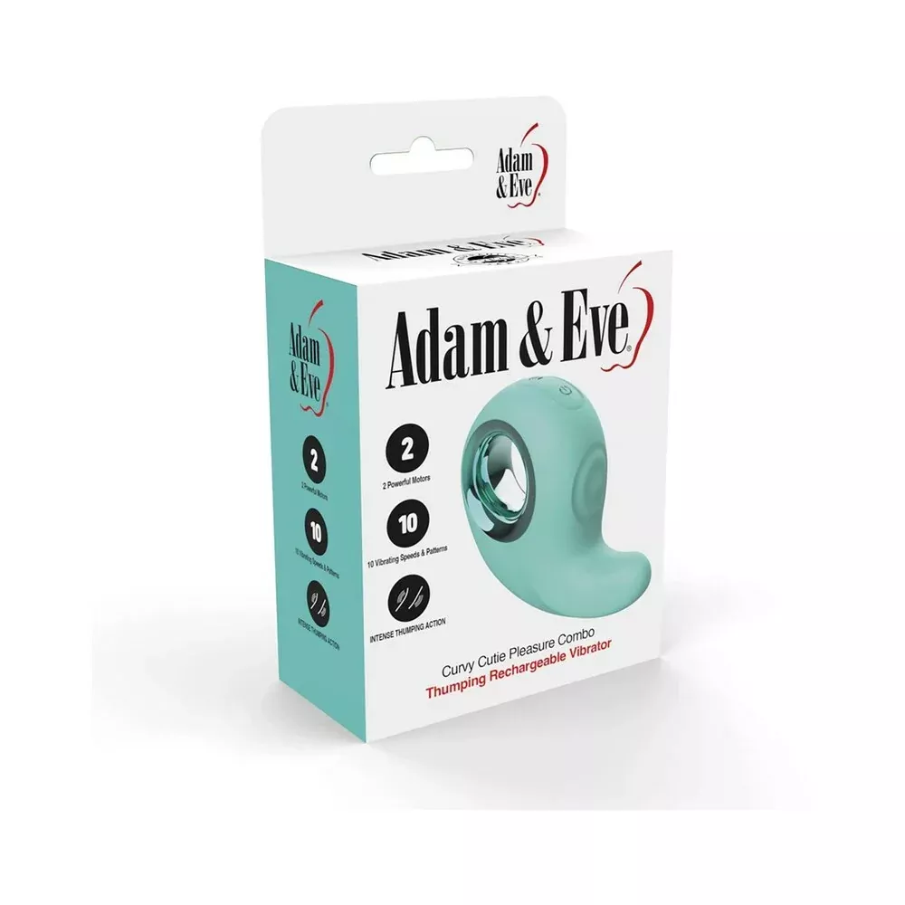 Adam & Eve Dual Stimulation Vibrator - Curvy Cutie with 10 Vibrating & Thumping Modes