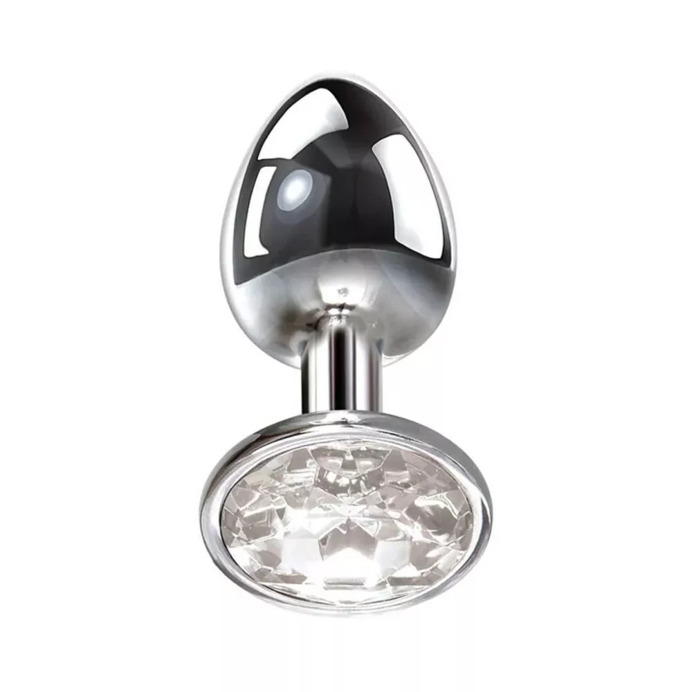 Adam & Eve Small Temperature Play Anal Plug with Sparkling Pink Gem - Safe & Sensational Stimulation