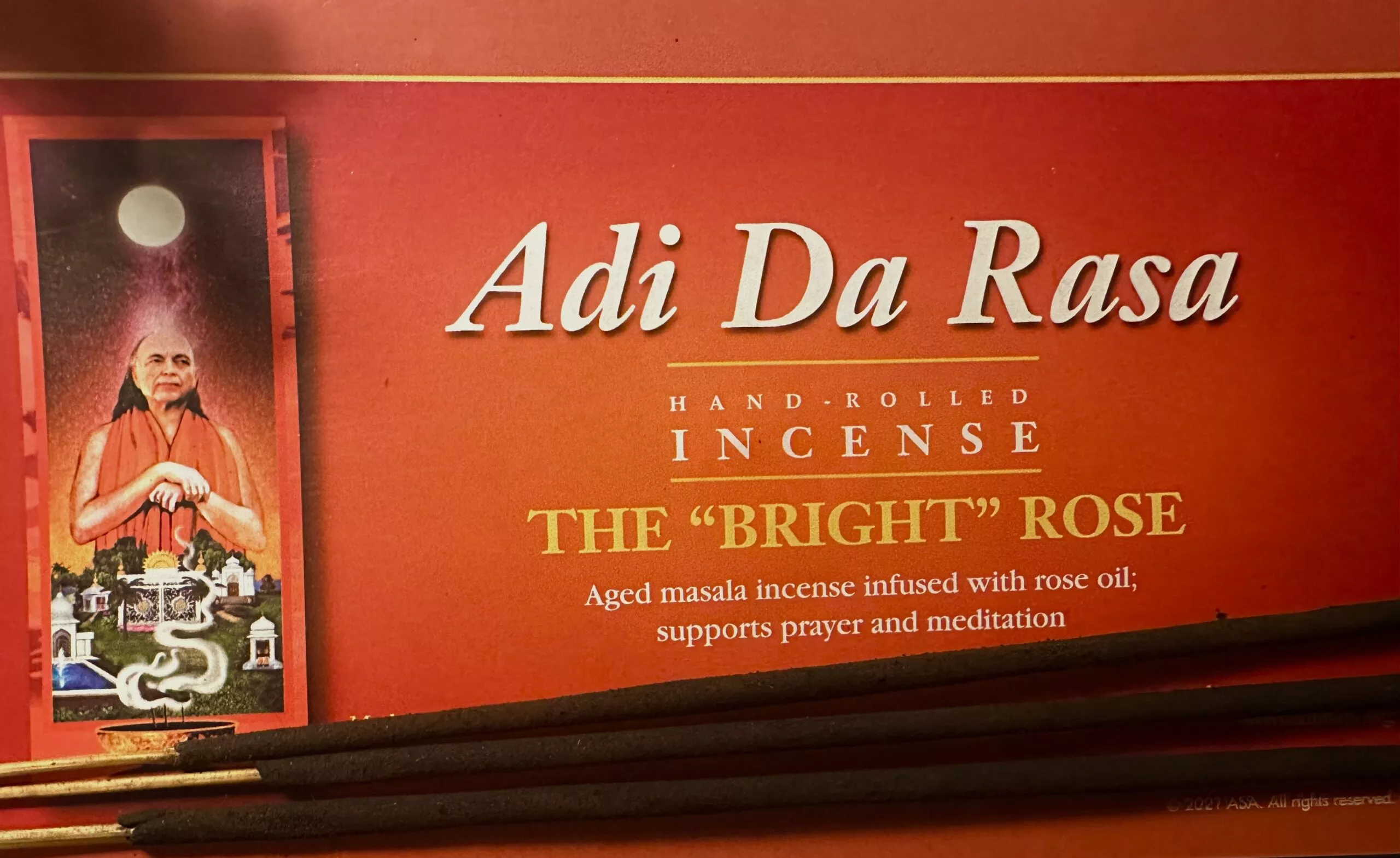 Adi Da Rasa Incense ~The “Bright” Rose
