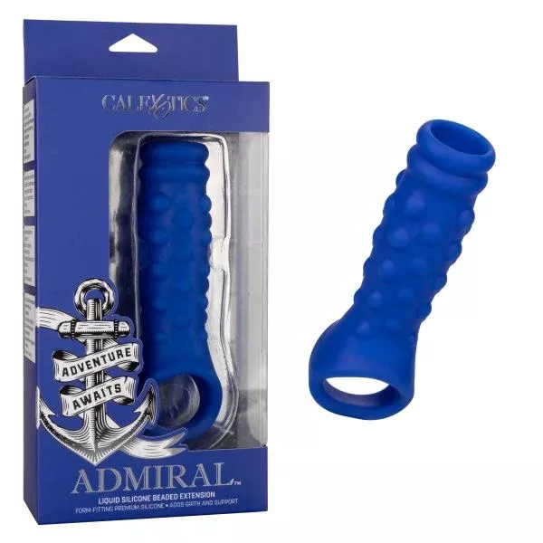 Admiral Beaded Penis Extension - Liquid Silicone Sleeve for Enhanced Girth and Stimulation