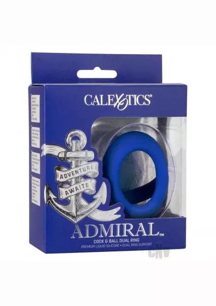 Admiral Cock And Ball Dual Ring - Liquid Silicone Enhancer For Explosive Performance, 2.5 X 2 In.