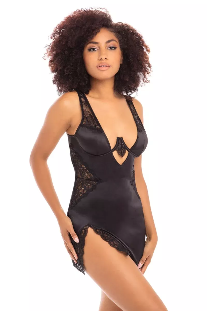 Allegra Satin and Lace Babydoll
