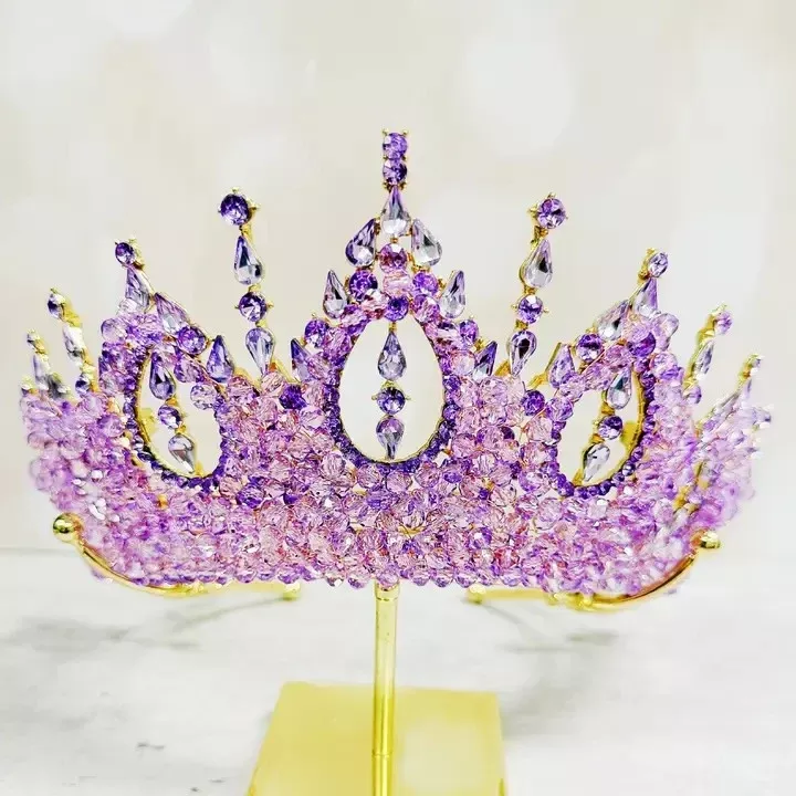 Amethyst Purple Rhinestone Princess Tiara