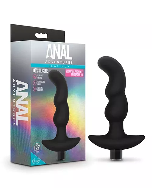 Anal Adventures Platinum Silicone Vibrating Prostate Massager 3