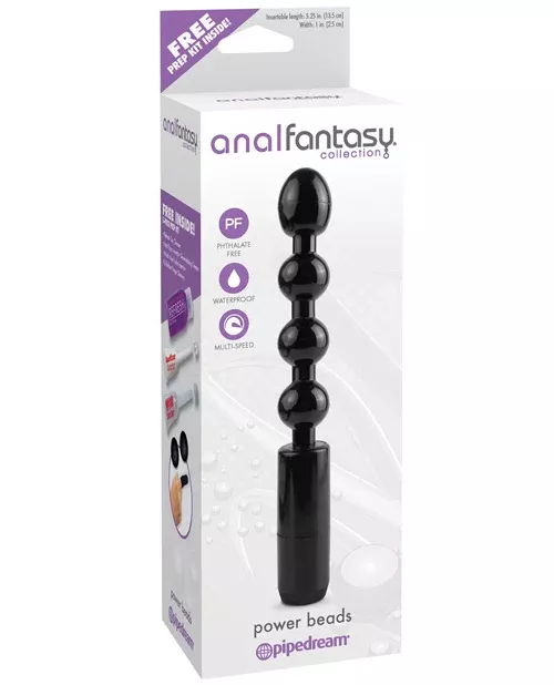 Anal Fantasy Vibrating Power Beads - Black