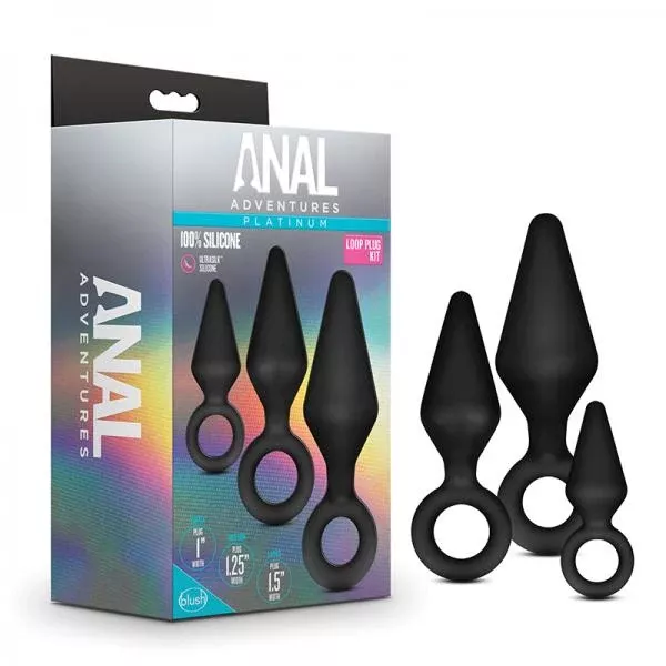 Anal Plug Kit - 3 Sizes of Tapered Silicone Plugs for Comfortable Stretch and Safe Play