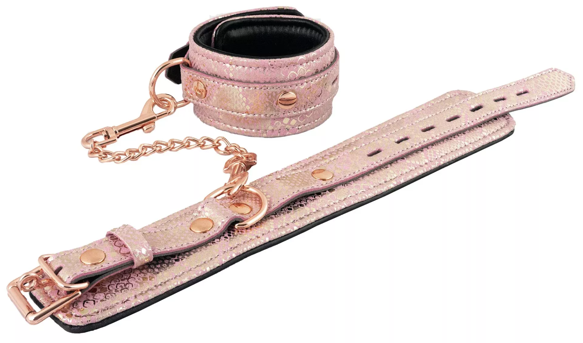 Ankle Restraints Pink Snake Print - SPARTACUS