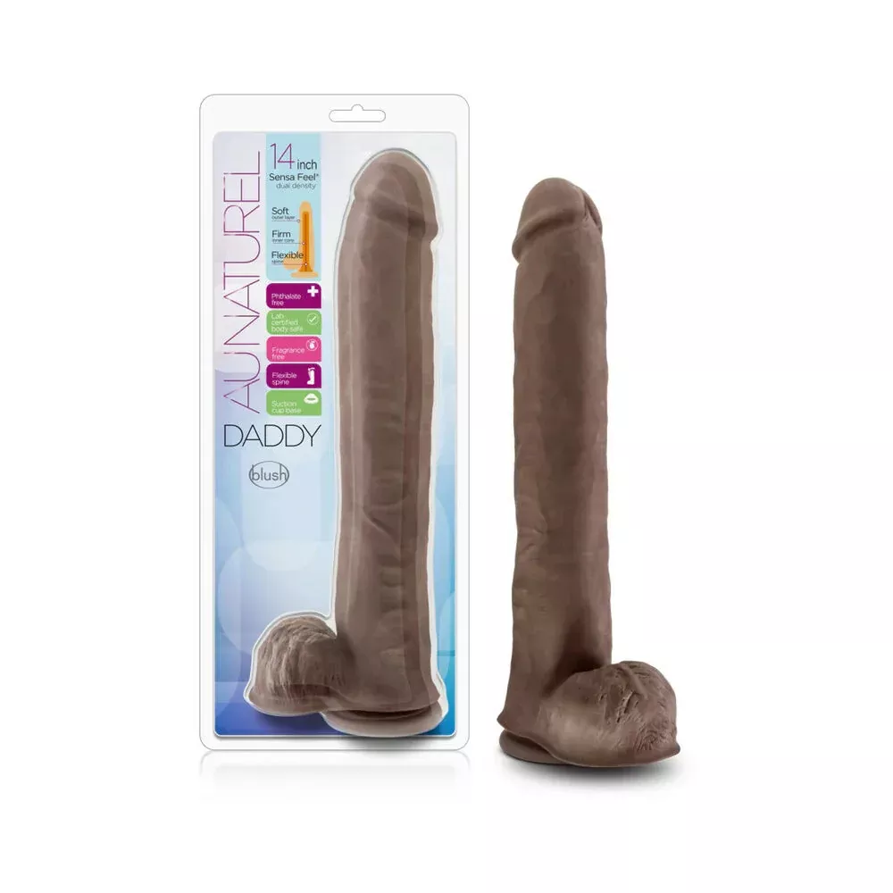 Au Naturel Daddy Posable Dual Density Dildo with Balls