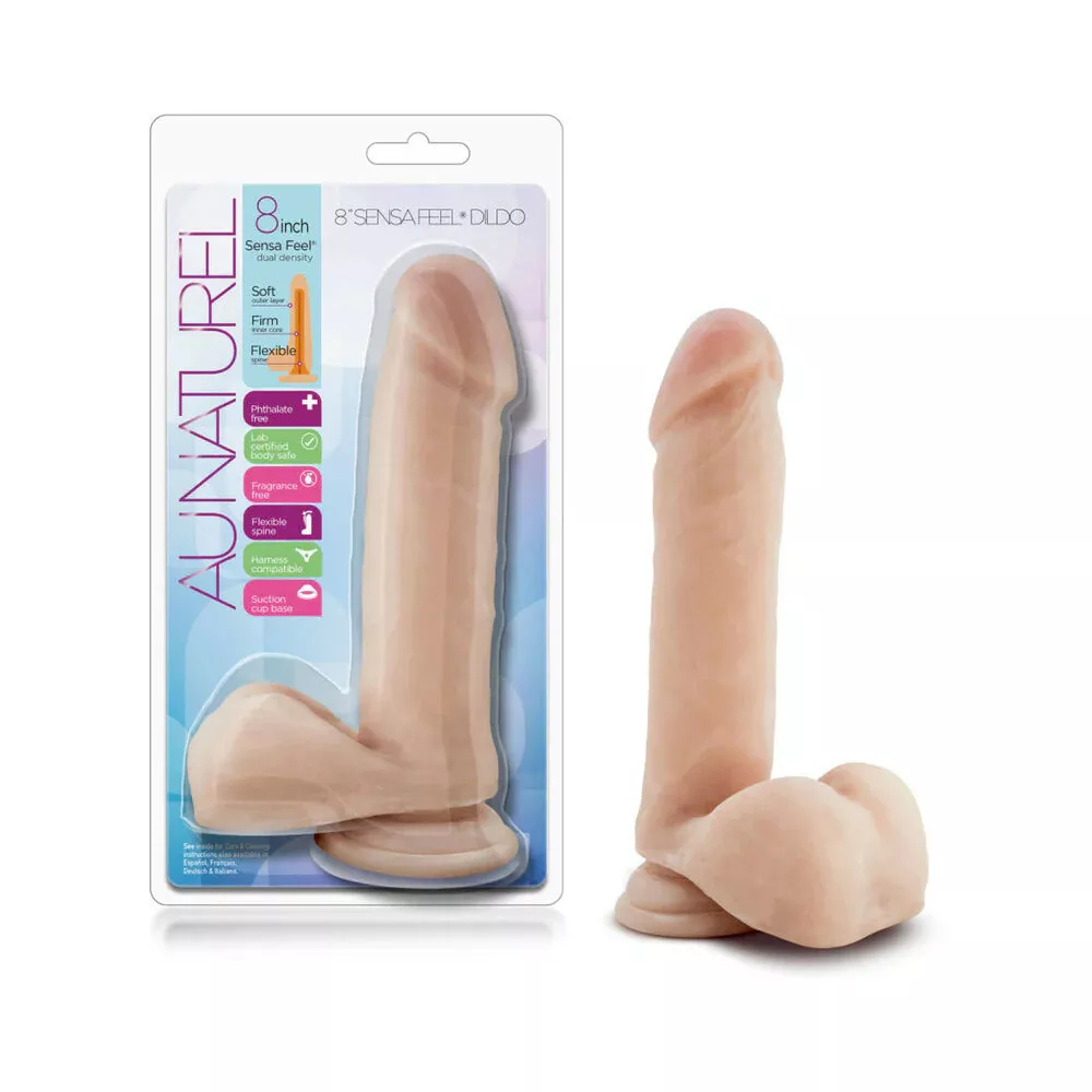 Au Naturel Posable Dual Density Dildo with Balls
