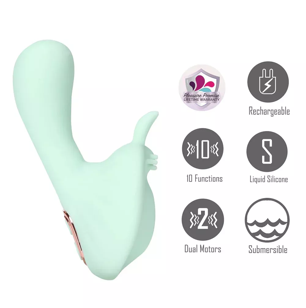 AVERI 10-Function Rechargeable Dual Vibration Liquid Silicone Vibrator