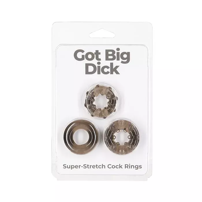 B.M.S. Enterprises Got Big Dick 3 Pack Cock Rings - Black