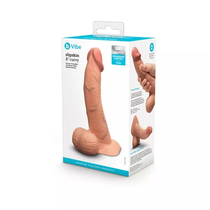 b-Vibe Slipskin Realistic Silicone Dildo 8 in