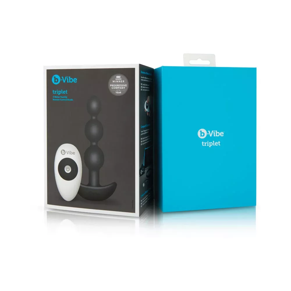 b-Vibe Triplet Rechargeable Remote-Controlled Vibrating Anal Beads Plug